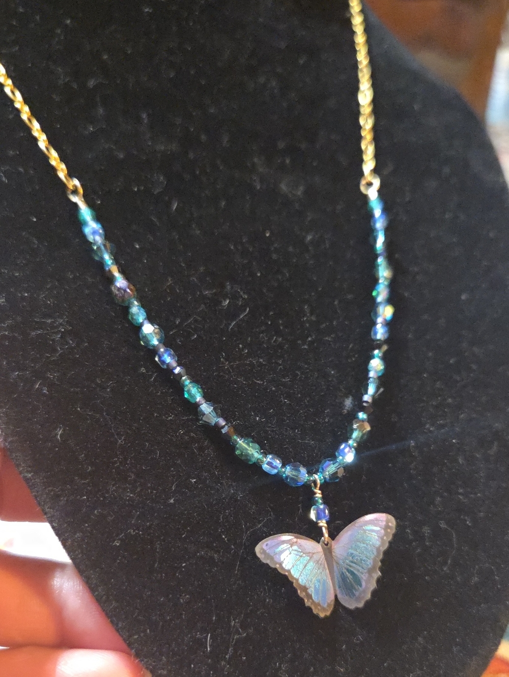 Holly Yashi Blue Radiance: Bella Butterfly Necklace